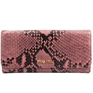 Miu miu snake skin embossed leather wallet